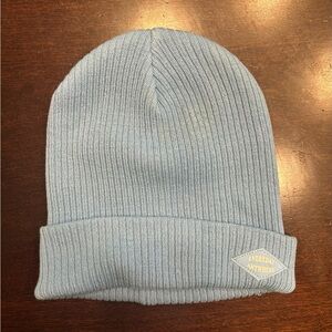 Zara Light Blue Ribbed Knit Beanie